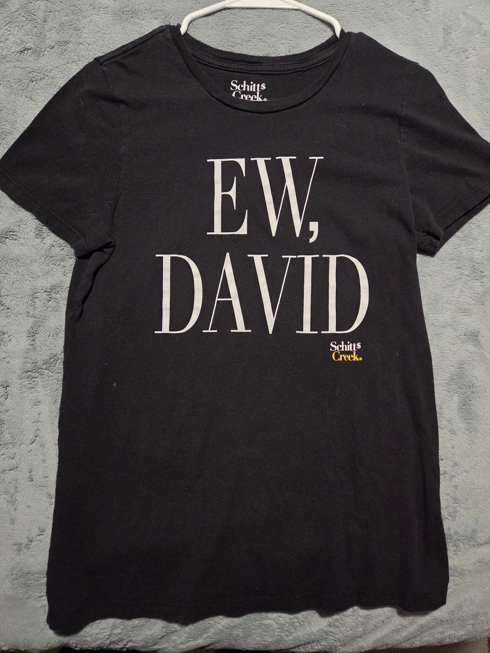 'EW, DAVID' Black Graphic Tee - women's Shirt